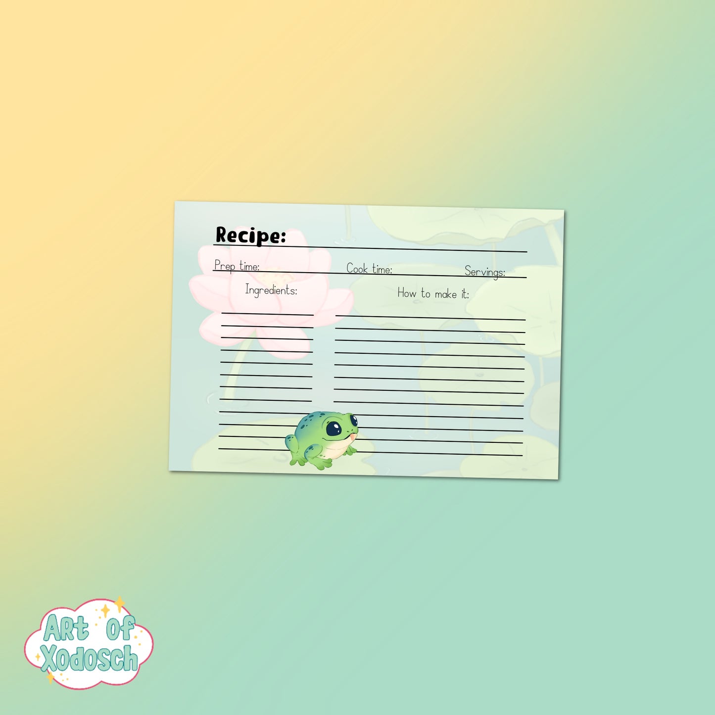 froggy recipe cards