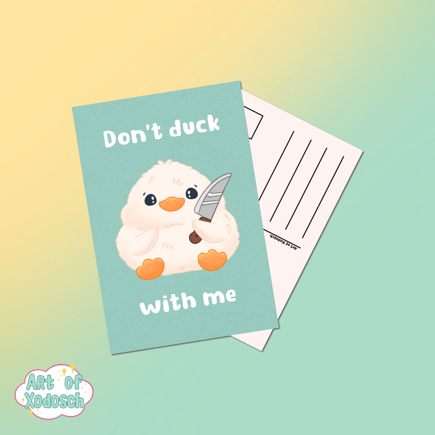 don’t duck with me postcard