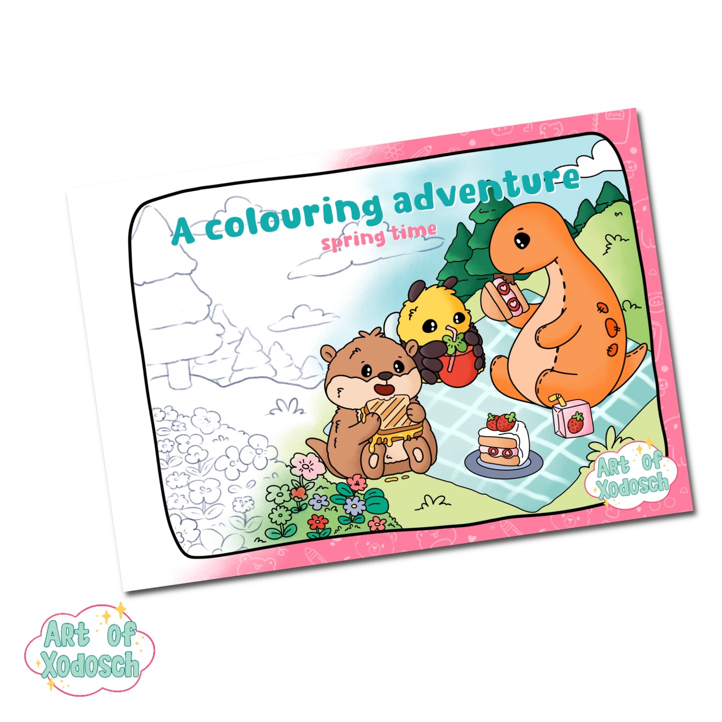 a colouring adventure - spring time - colouring book