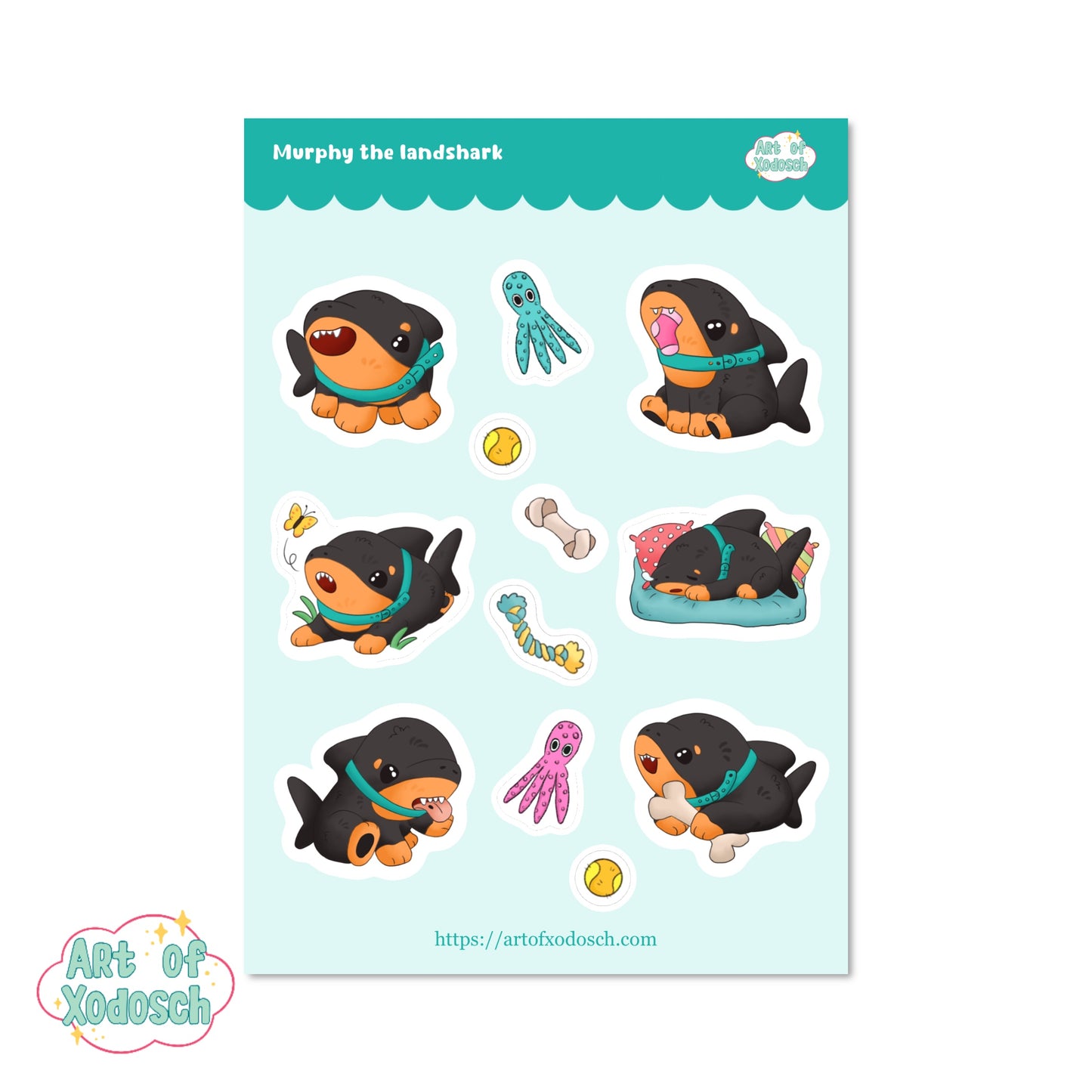 murphy the landshark sticker sheet