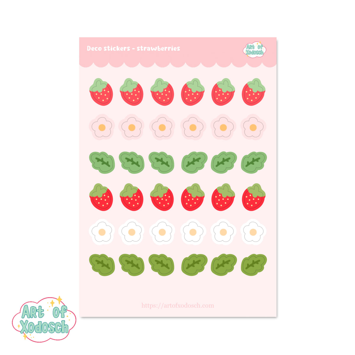 strawberry kawaii deco sticker sheet