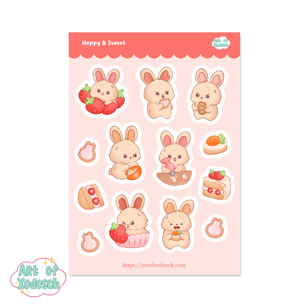 hoppy & sweet bunny sticker sheet