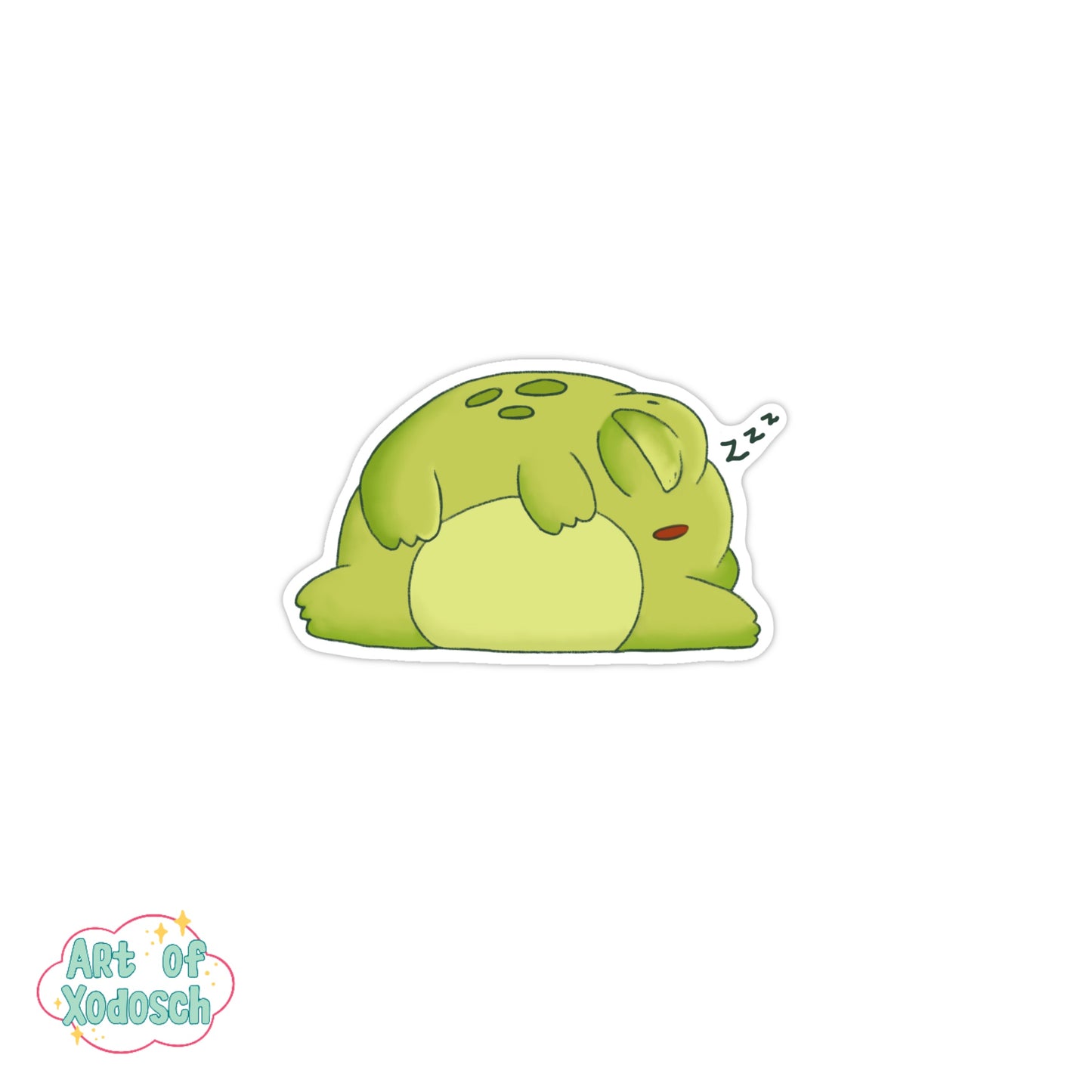 sleeping frog sticker