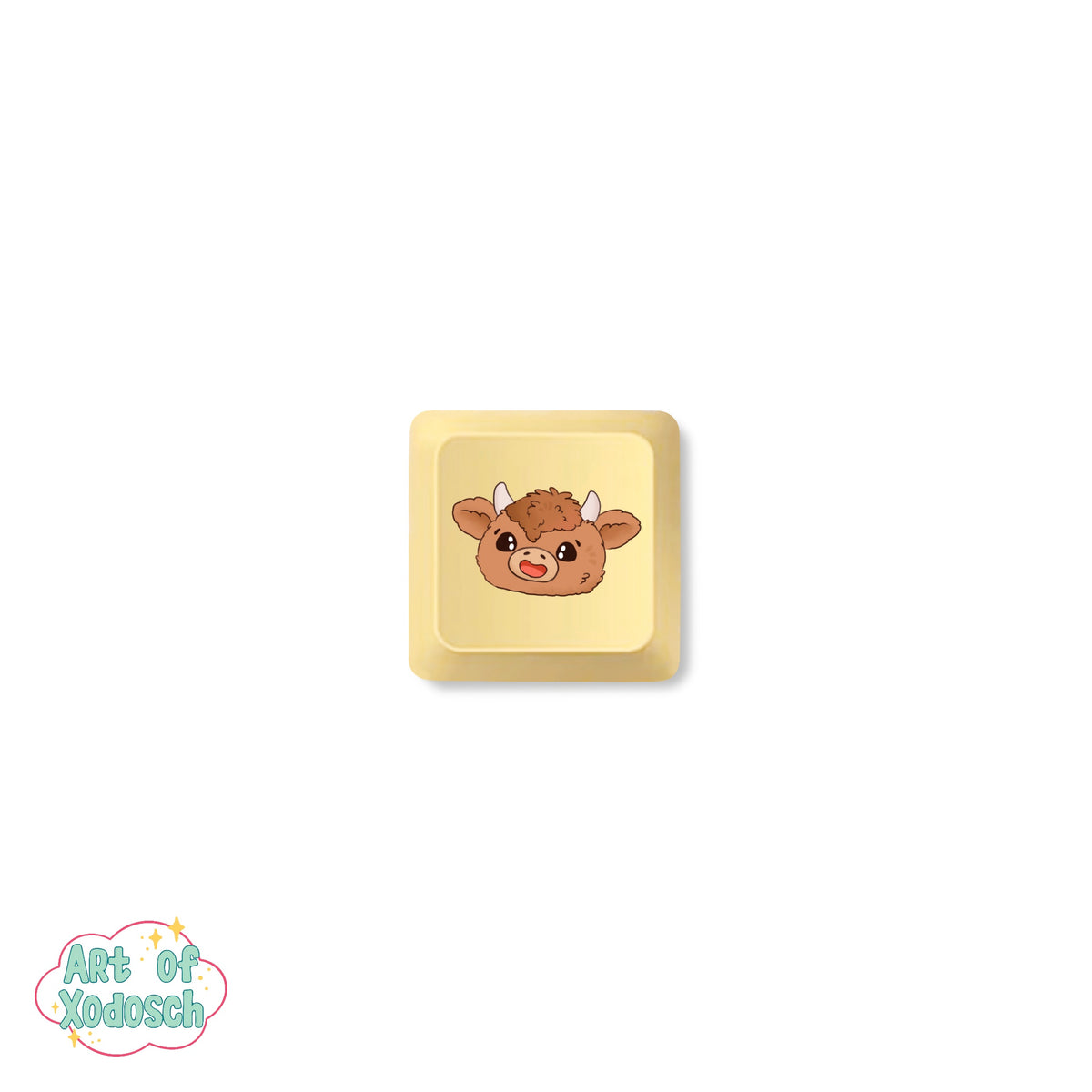 highland cow yellow key cap