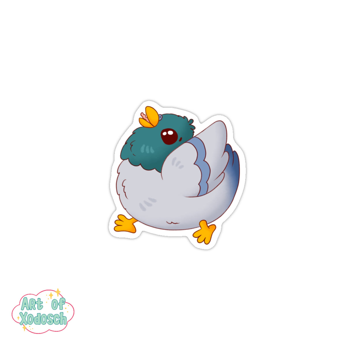 screaming pigeon sticker