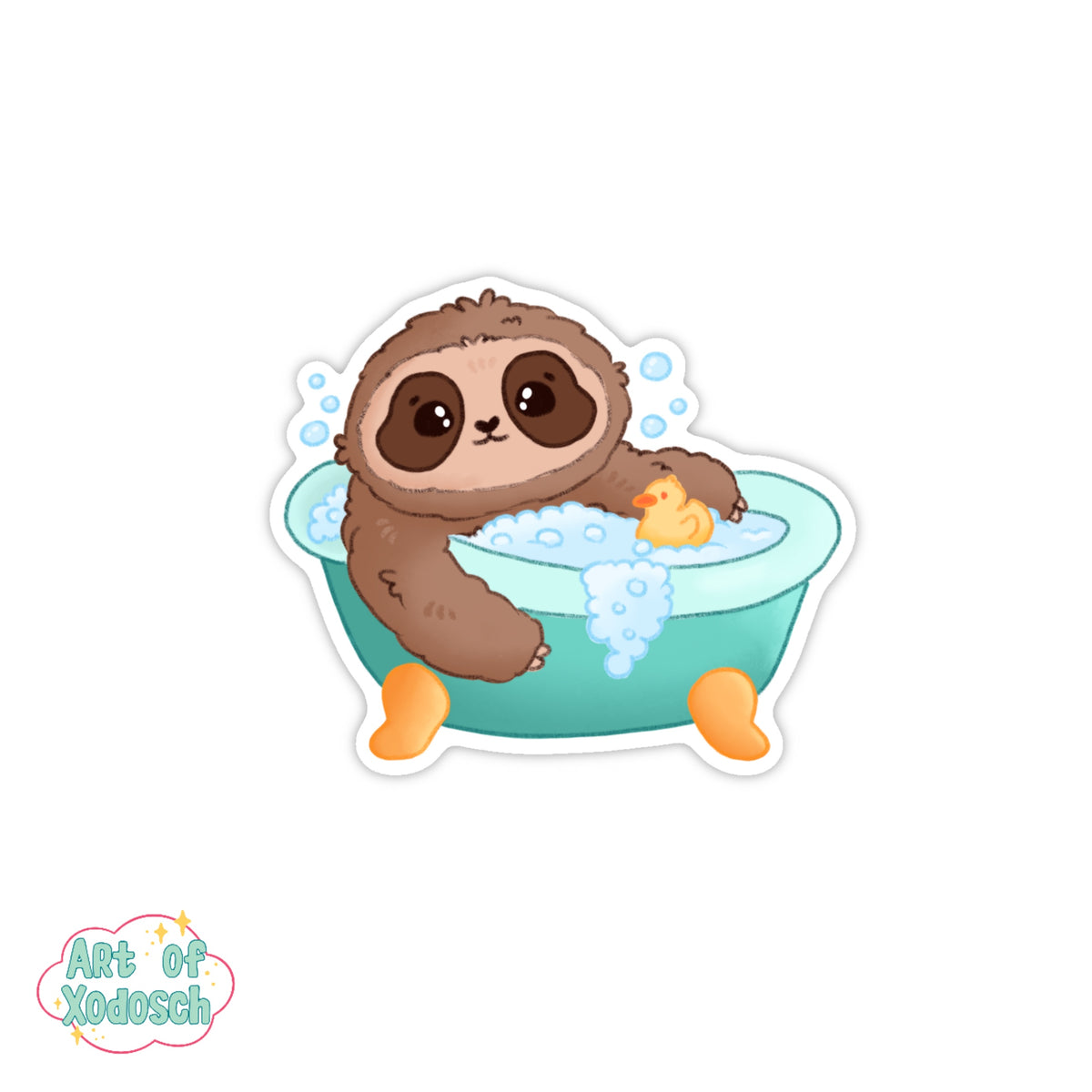 selfcare sloth bath time sticker