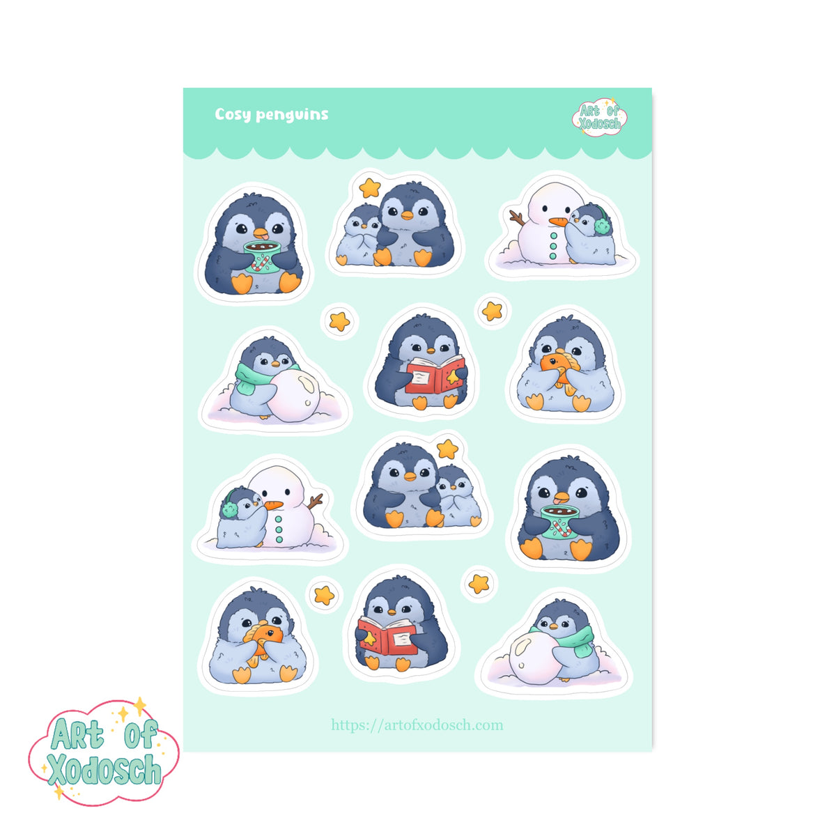 penguin sticker sheet