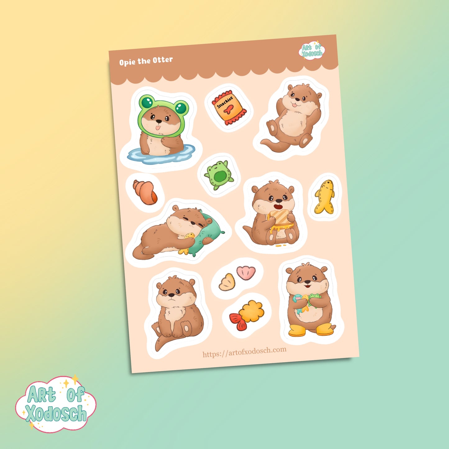 opie the otter sticker sheet