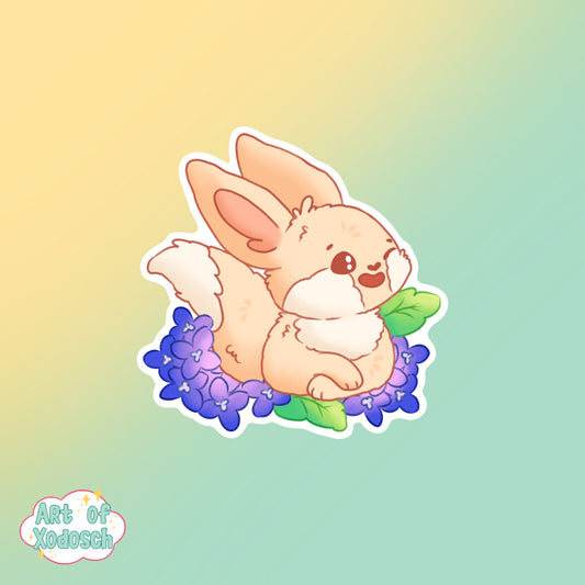 fennec fox flowers 2 sticker