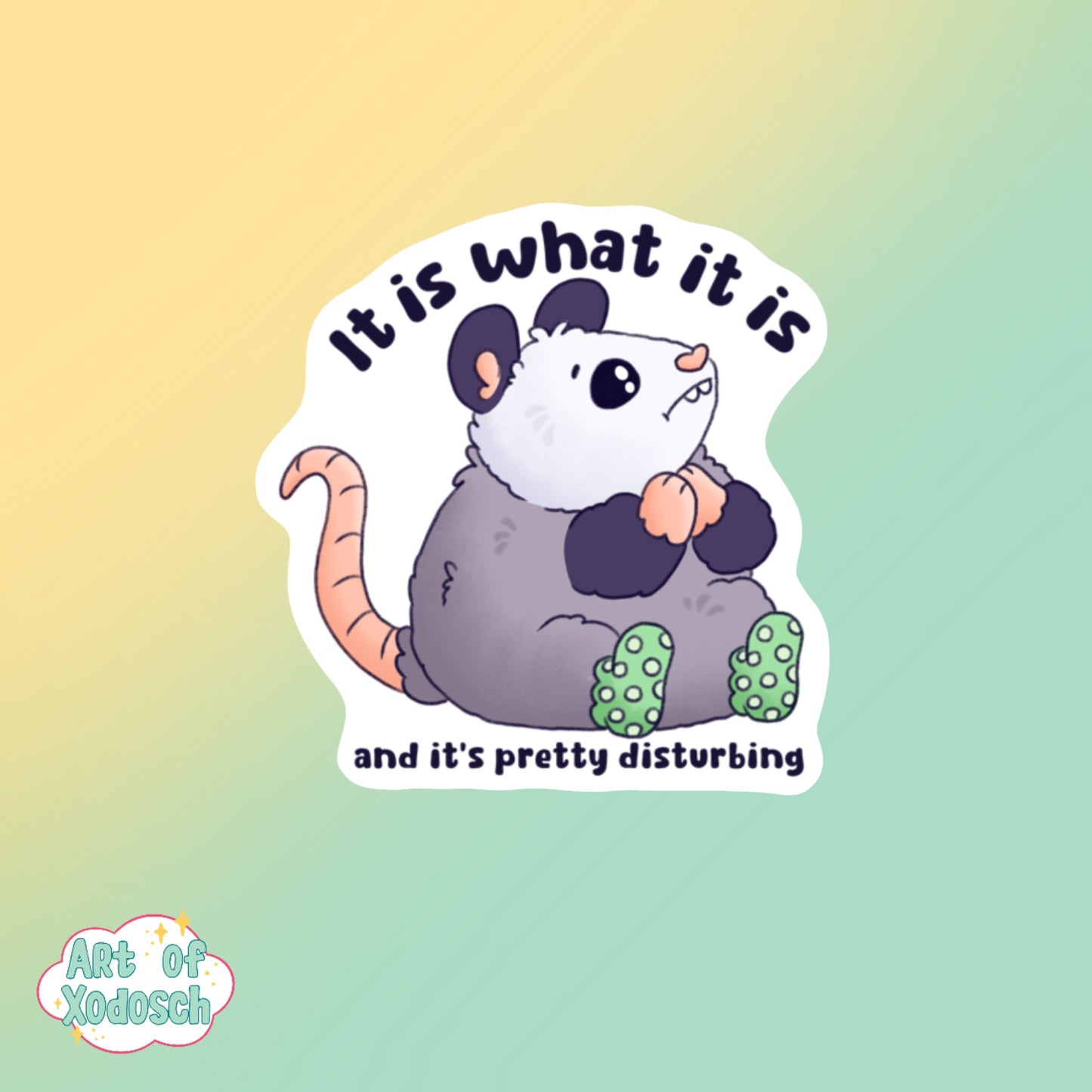 opossum disturbing - sticker