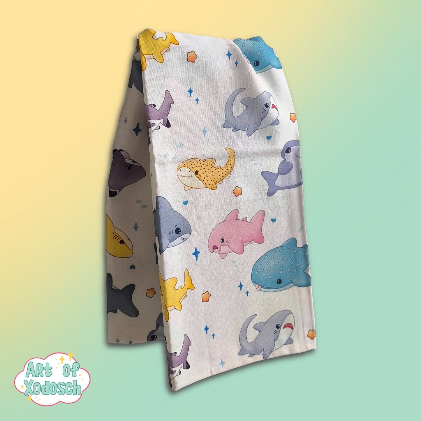 sharkies - tea towel