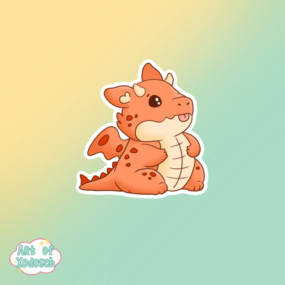 Toasty the dragon 2 sticker – Art of Xodosch