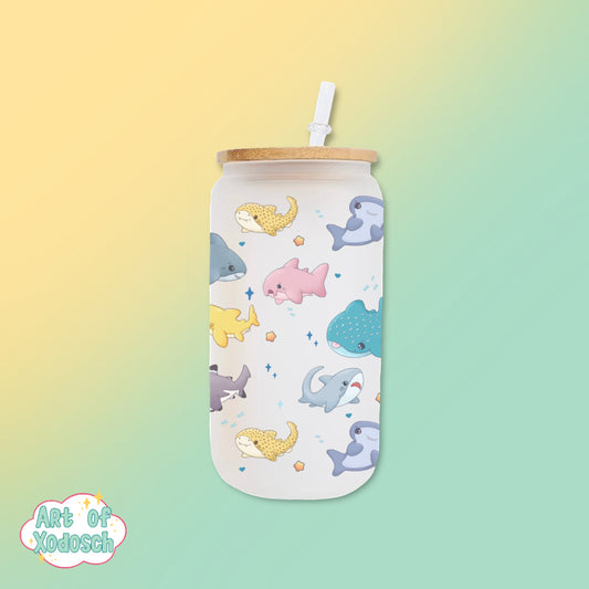 sharks glass tumbler