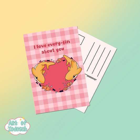 shark valentine’s day postcard