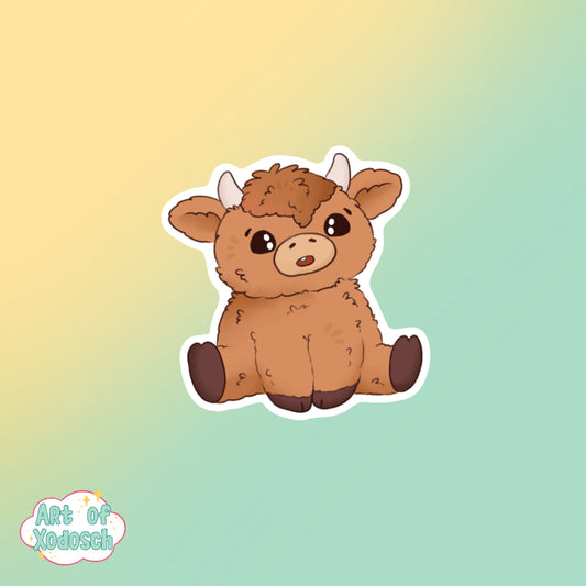 highland cow sticker