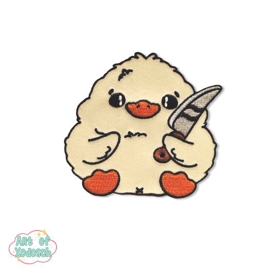 ducky with knife  iron-on patch