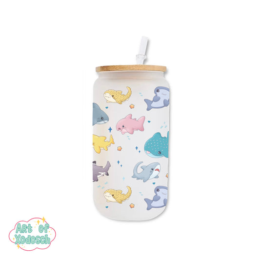 sharks glass tumbler