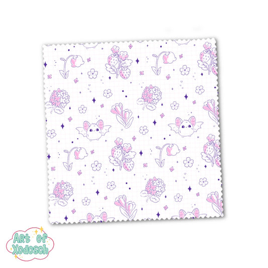 bat flower doodle - microfiber cloth