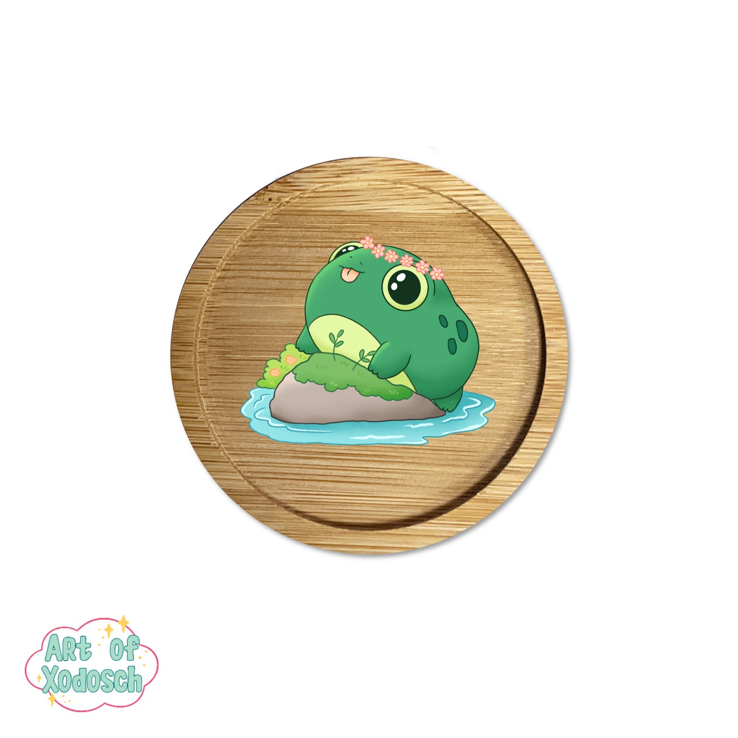 frog wooden coaster
