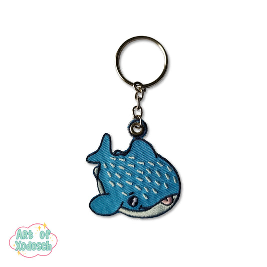 whale shark embroidery keychain