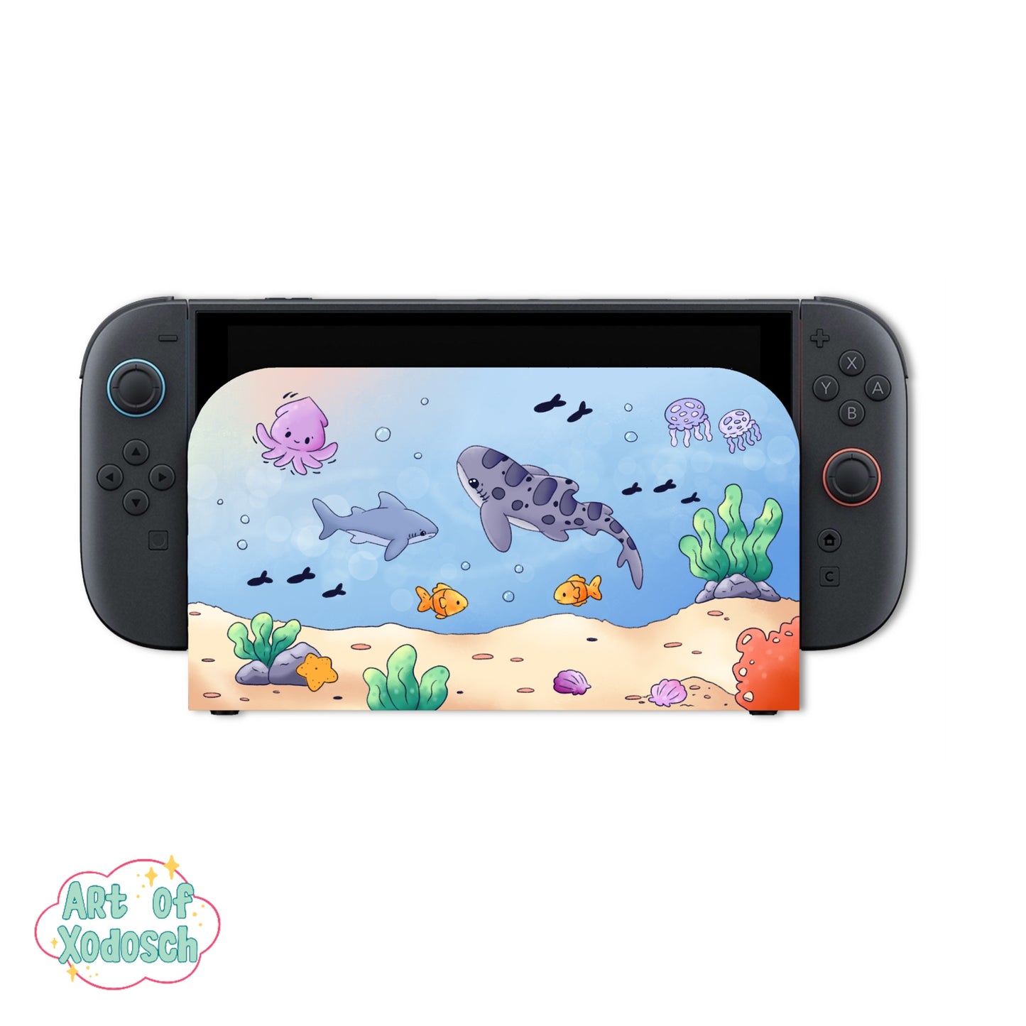 shark ocean scene switch 2 dock cover