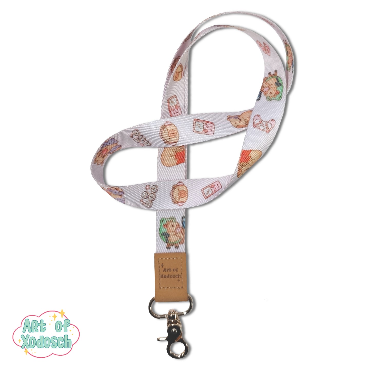 cozy gamer capybara lanyard