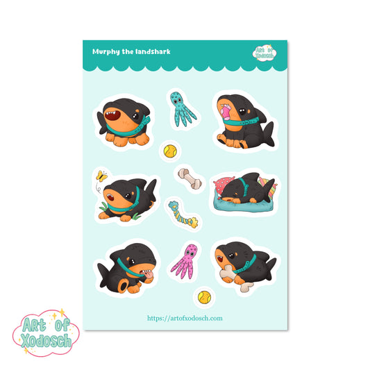 murphy the landshark sticker sheet