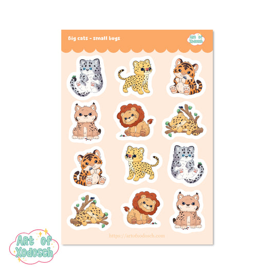 big cats sticker sheet