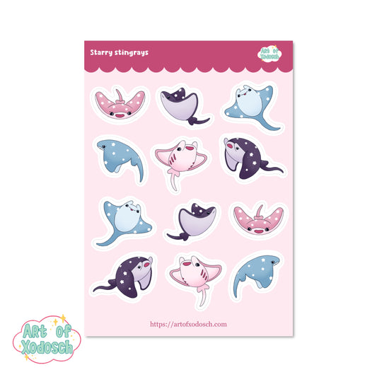 sting rays sticker sheet