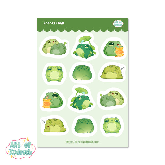 chonky frogs sticker sheet