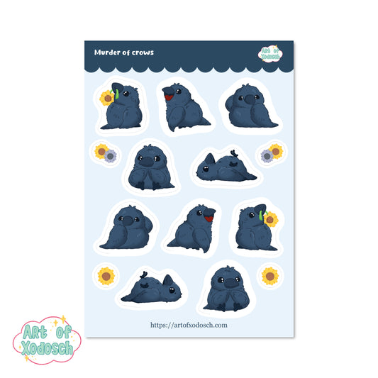 crow sticker sheet