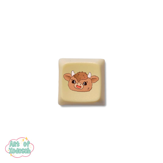 highland cow yellow key cap