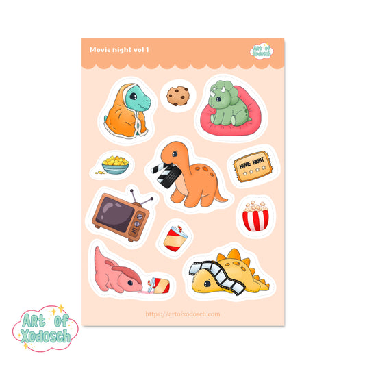 dino movie night 1 sticker sheet