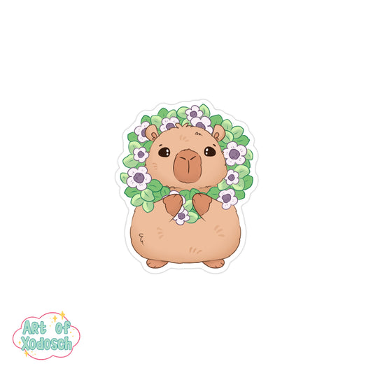 capybara flowers sticker