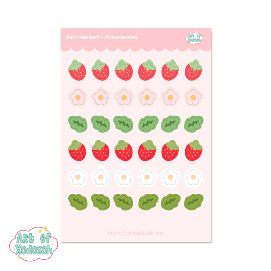 strawberry kawaii deco sticker sheet