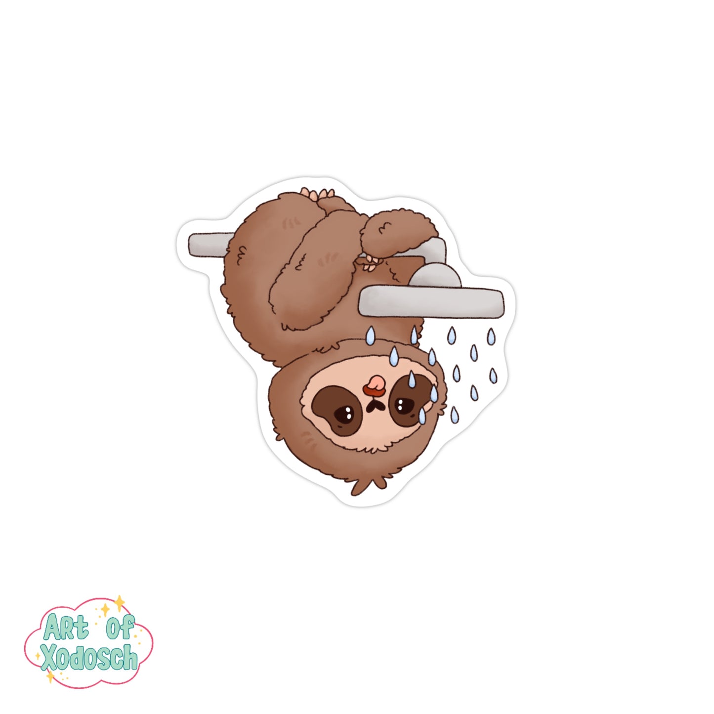 sloth showering sticker