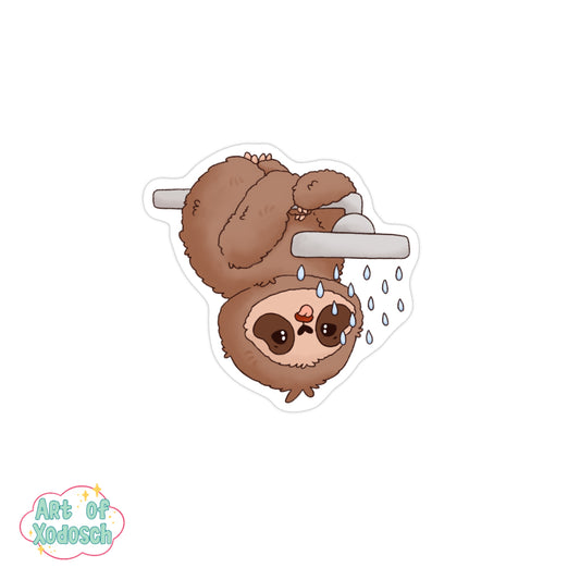 sloth showering sticker