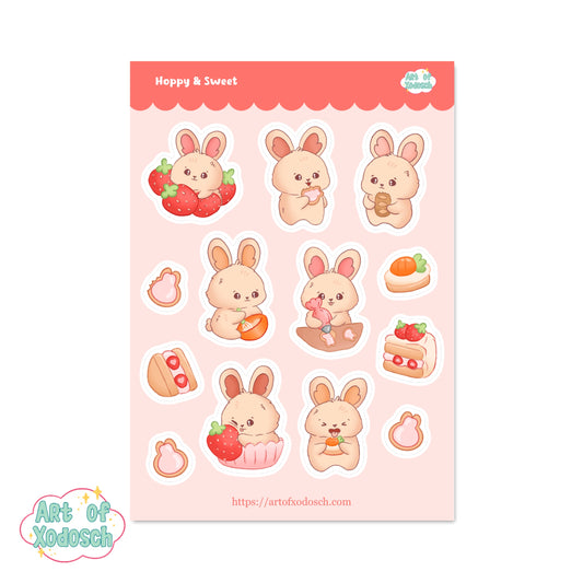 hoppy & sweet bunny sticker sheet