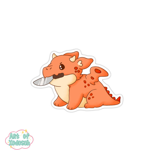 toasty the dragon knife sticker