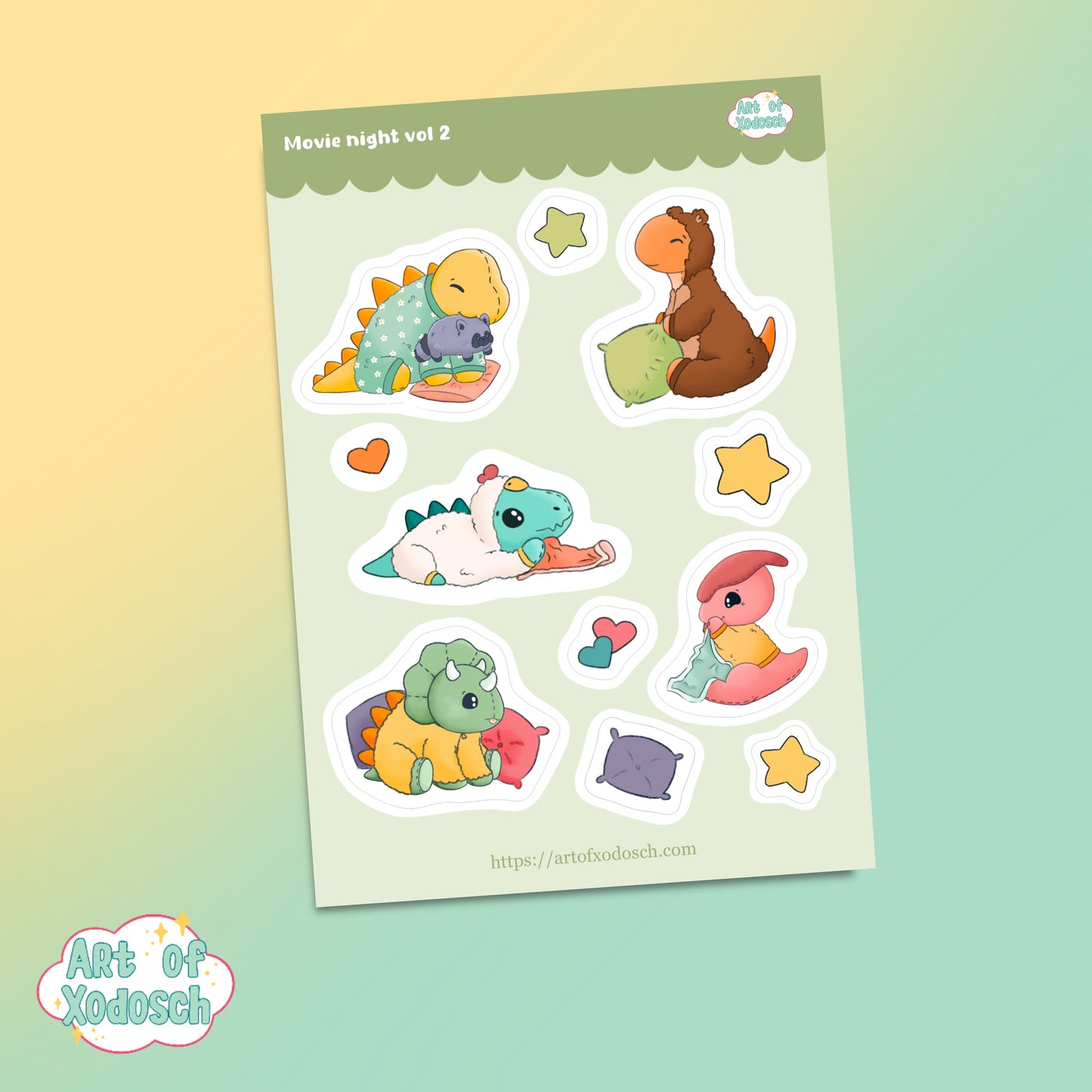 dino movie night 2 sticker sheet