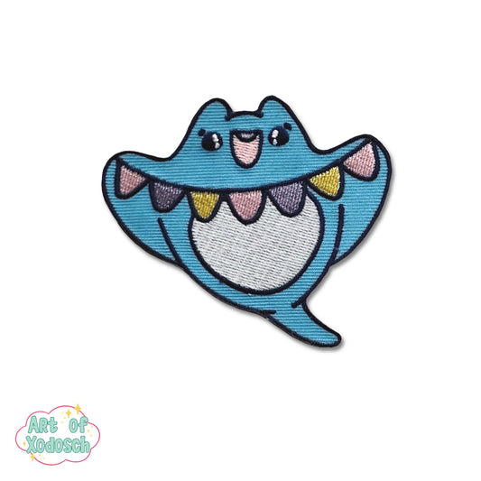 party stingray iron-on patch