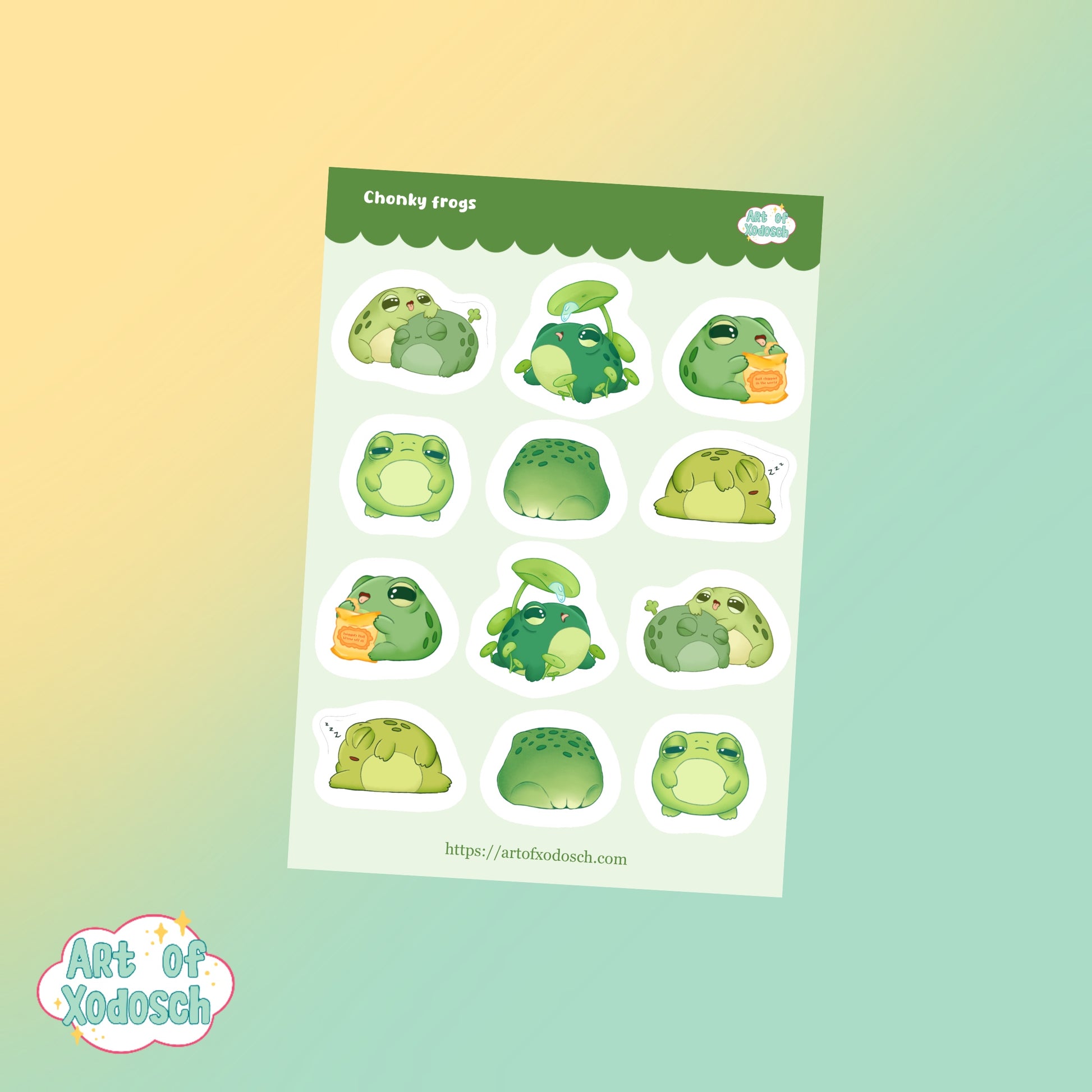 cute frogs sticker sheet