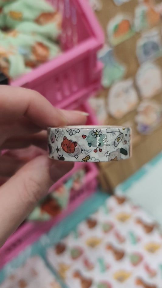 doodle silver foil washi tape